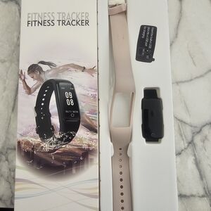 GRV Fitness Tracker with Black and Pink Bands